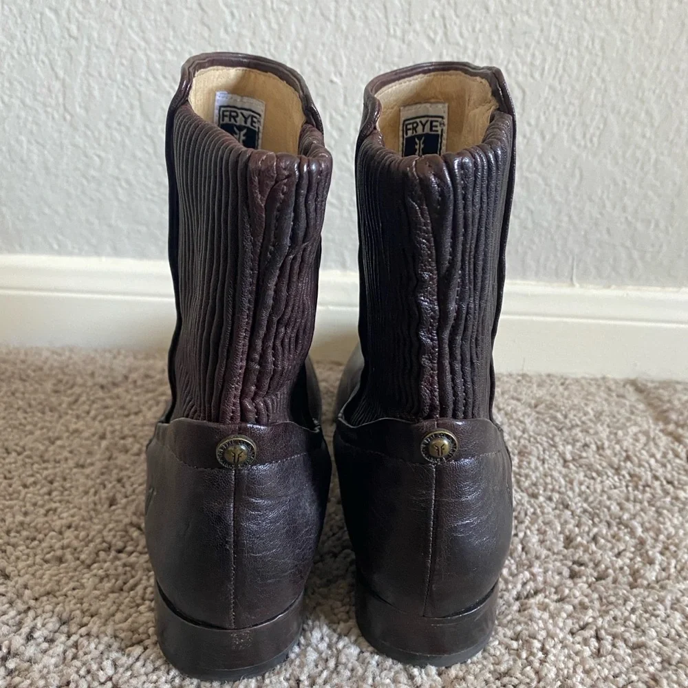 FRYE Brown Leather Boots Size 8.5 - Picture 3 of 6